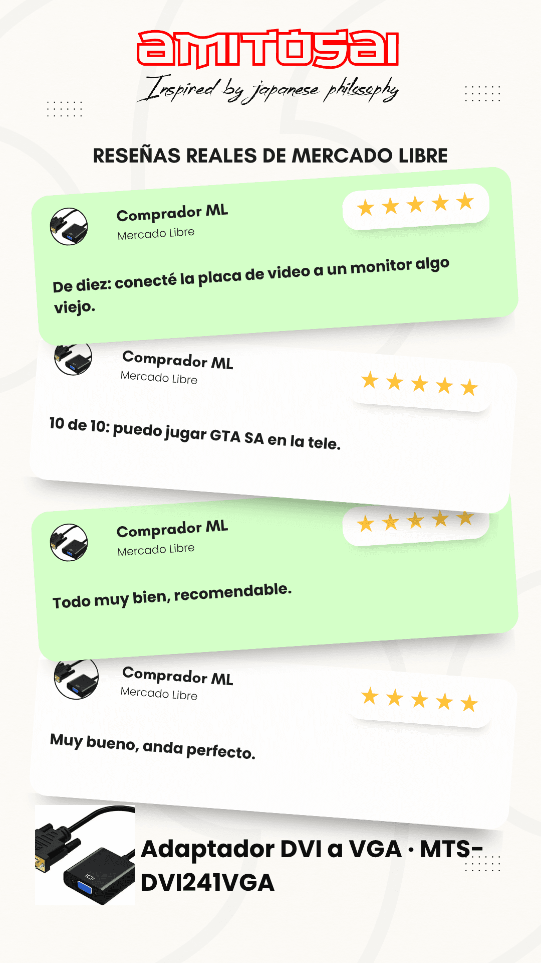 Opiniones de clientes sobre Adaptador DVI-D 24+1 a VGA AMITOSAI MTS-DVI241VGA