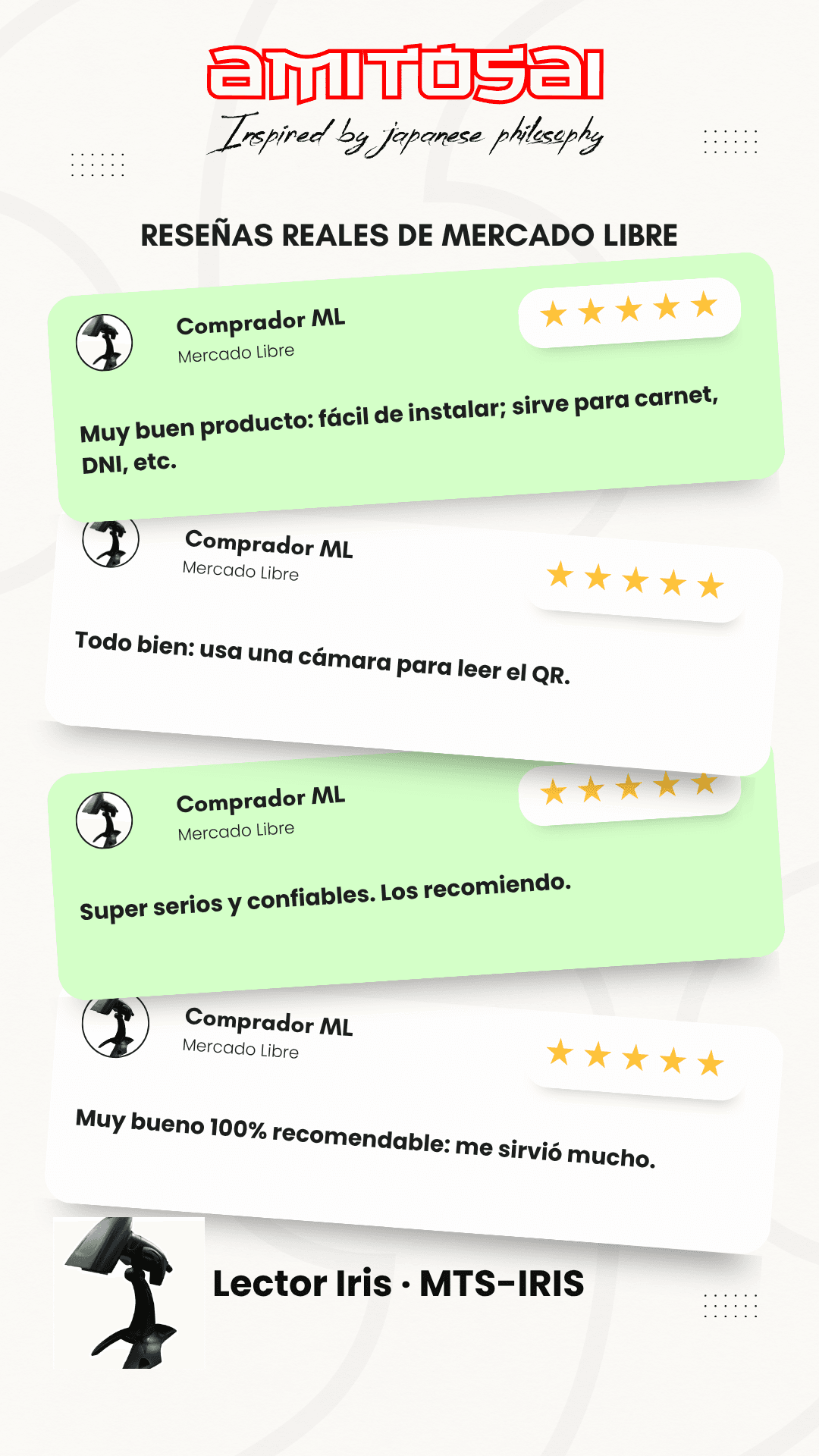 Opiniones de clientes sobre Lector de códigos 2D USB con base AMITOSAI MTS-IRIS
