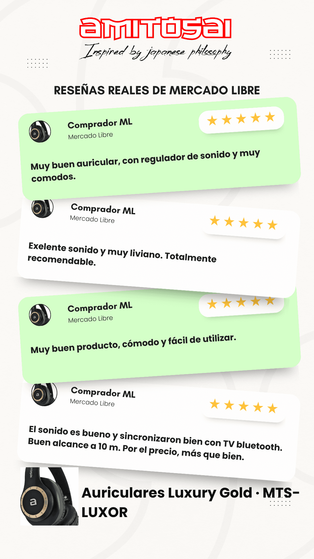 Opiniones de clientes sobre Auriculares inalámbricos over-ear AMITOSAI MTS-LUXOR
