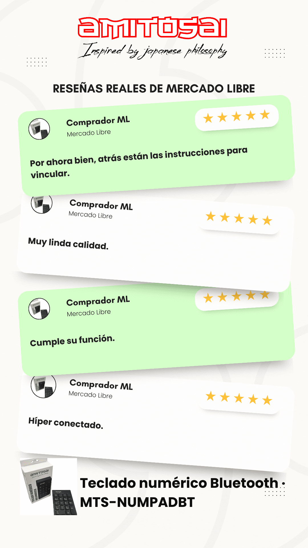 Opiniones de clientes sobre Teclado numérico Bluetooth AMITOSAI MTS-NUMPADBT