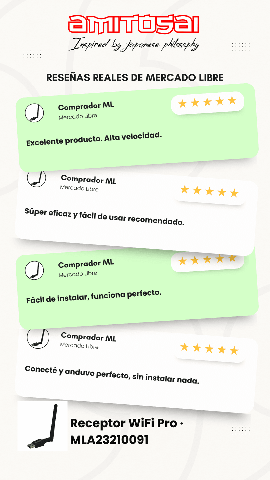 Opiniones de clientes sobre Adaptador USB WiFi 600 Mbps Dual Band con antena AMITOSAI MTS-WIFI602PRO